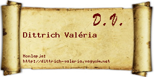 Dittrich Valéria névjegykártya